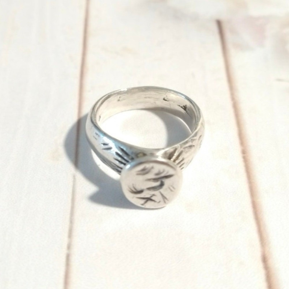Antique Seal Ring Solid Silver Initials Mono Fran… - image 8